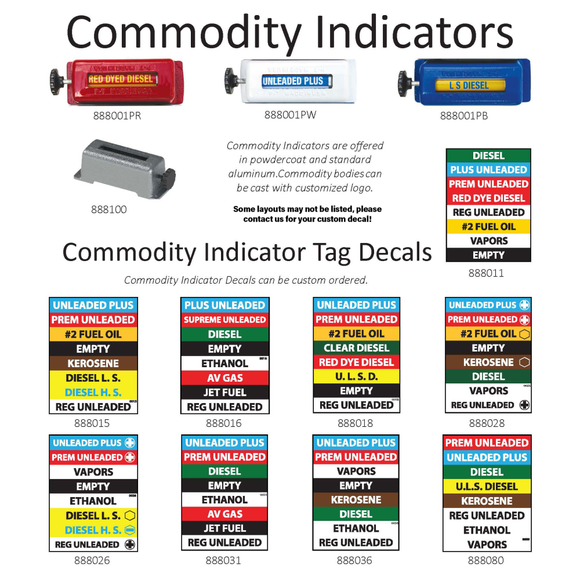 Commodity Tag Decal Options